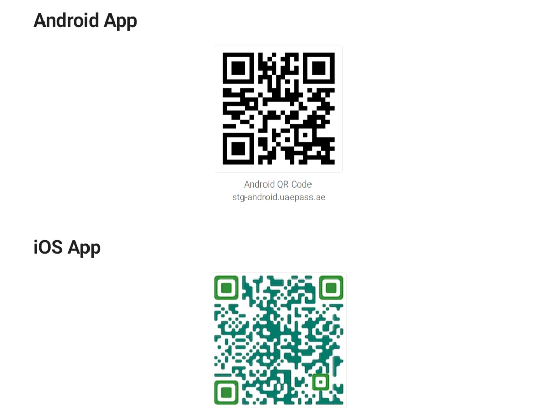 UAE PASS Single Sign On : Downlaod Staging-App in Mobile