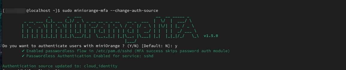 Ubuntu Two-factor Authentication (2FA): User selecting cloud or local authentication method