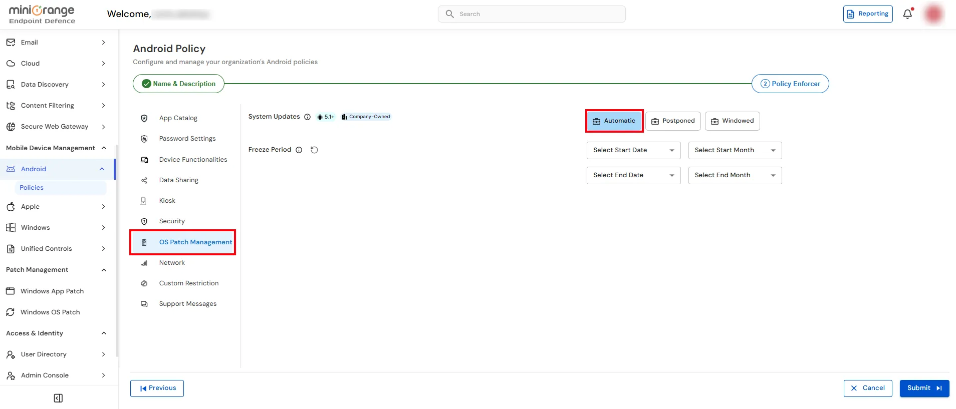 Configure OS Patch Management 