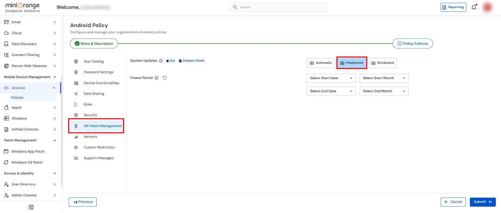 Configure OS Patch Management 