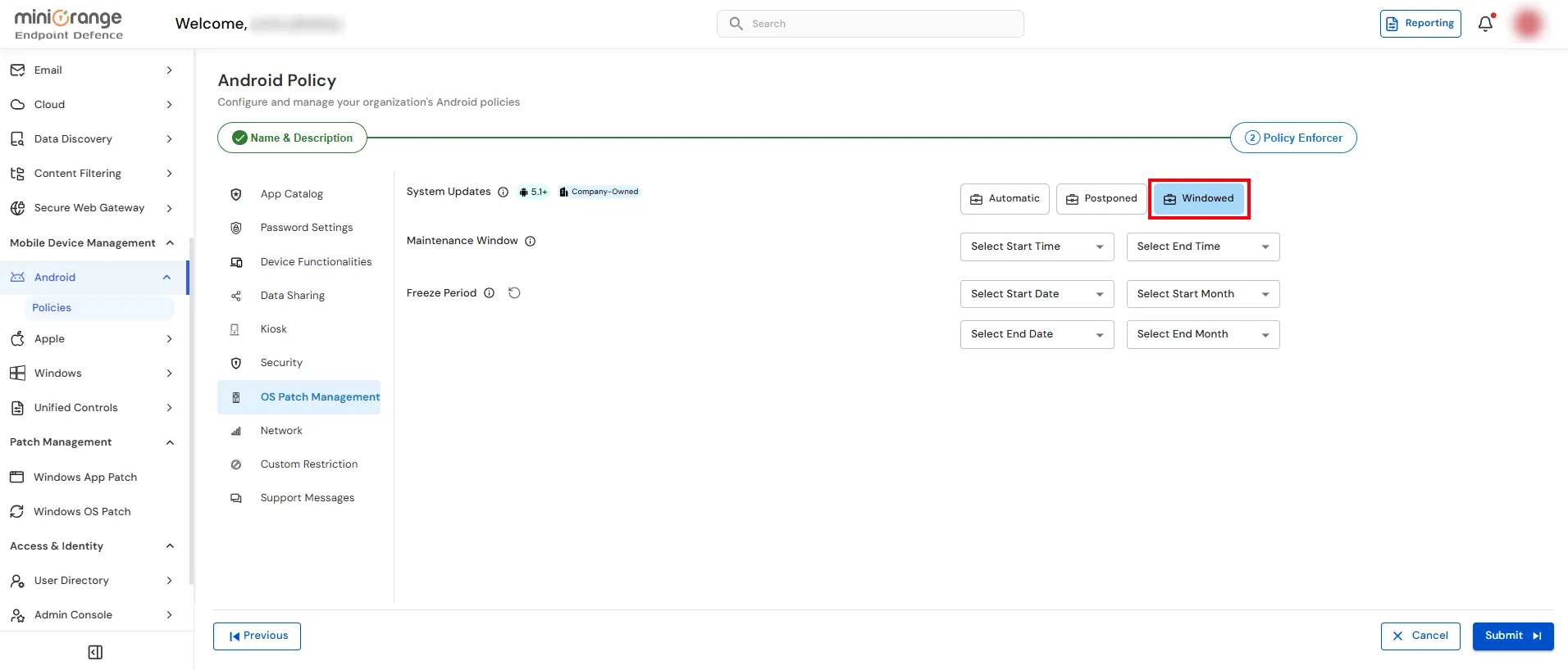 Configure OS Patch Management 
