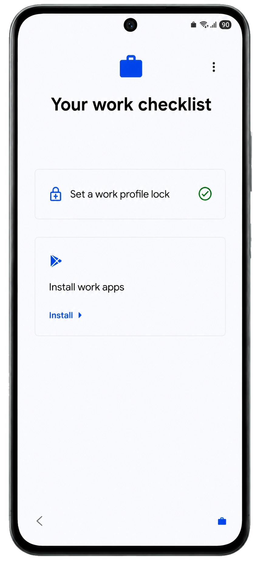 Install work apps prompt during COPE enrollment