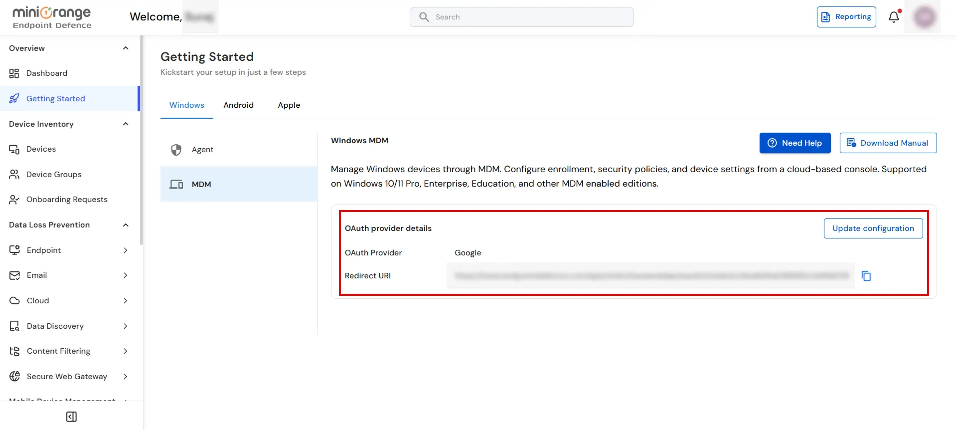Final Step for Windows MDM OAuth Configuration