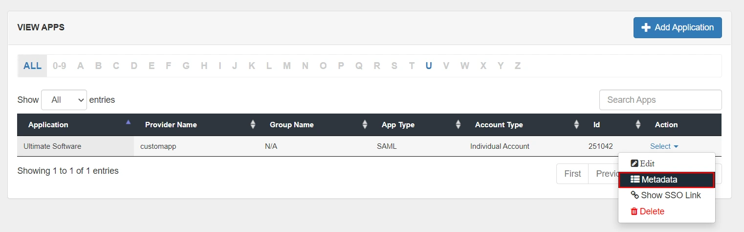 Ultimate Software Single Sign On (sso) Select Metadata