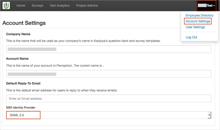 Ultimate Software Single Sign On (sso) import metadata values