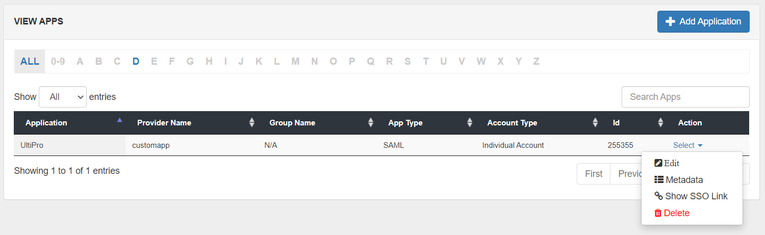 UltiPro Single Sign-On (SSO) Select Metadata