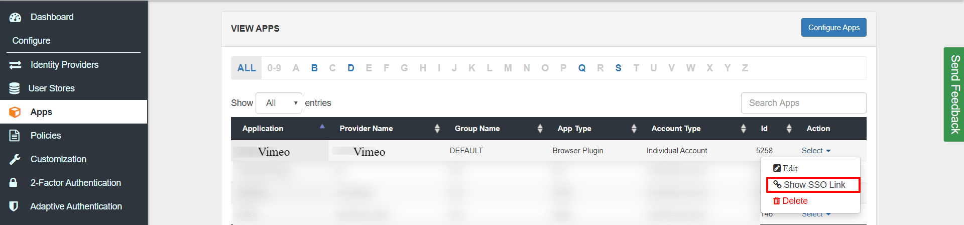 Vimeo Single Sign On SSO saml user link