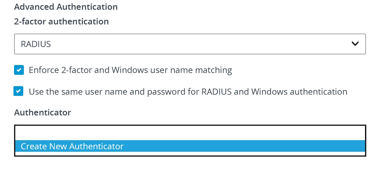 VMware Horizon 2-factor Authentication: Create new authenticator