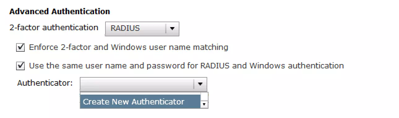 2FA two factor authentication for VMware Horizon View Create new authenticator
