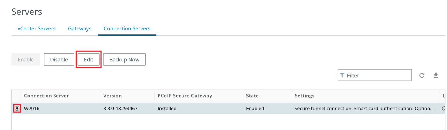 VMware Horizon View Two factor authentication: VMWare connection server tab