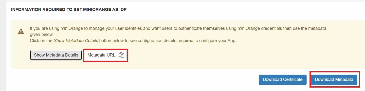 VMWare Identity Manager Single Sign On (sso) metadata link