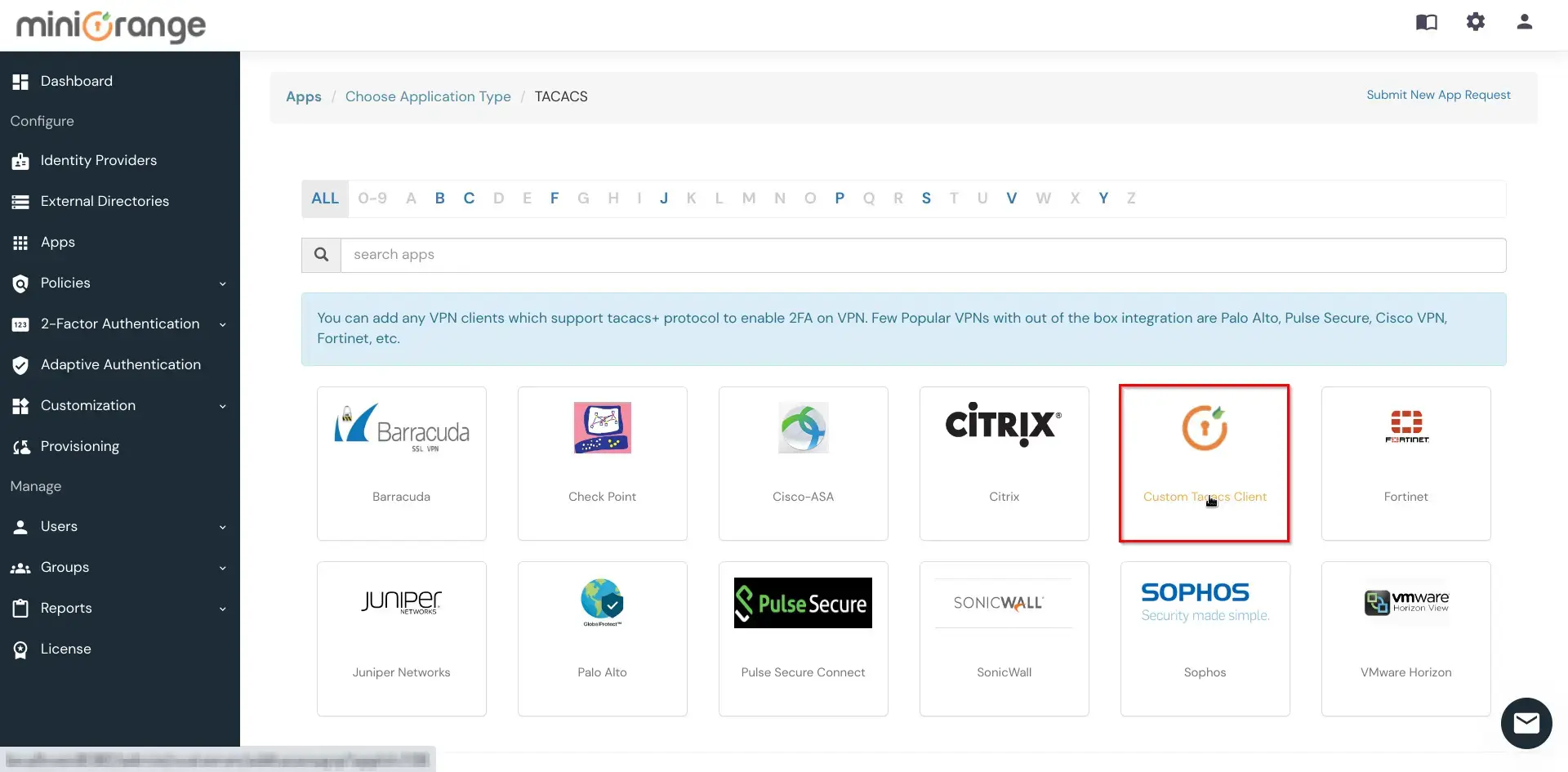 2FA Two-Factor radauthentication for Cisco Routers and Switches  : Select your TACACS Client