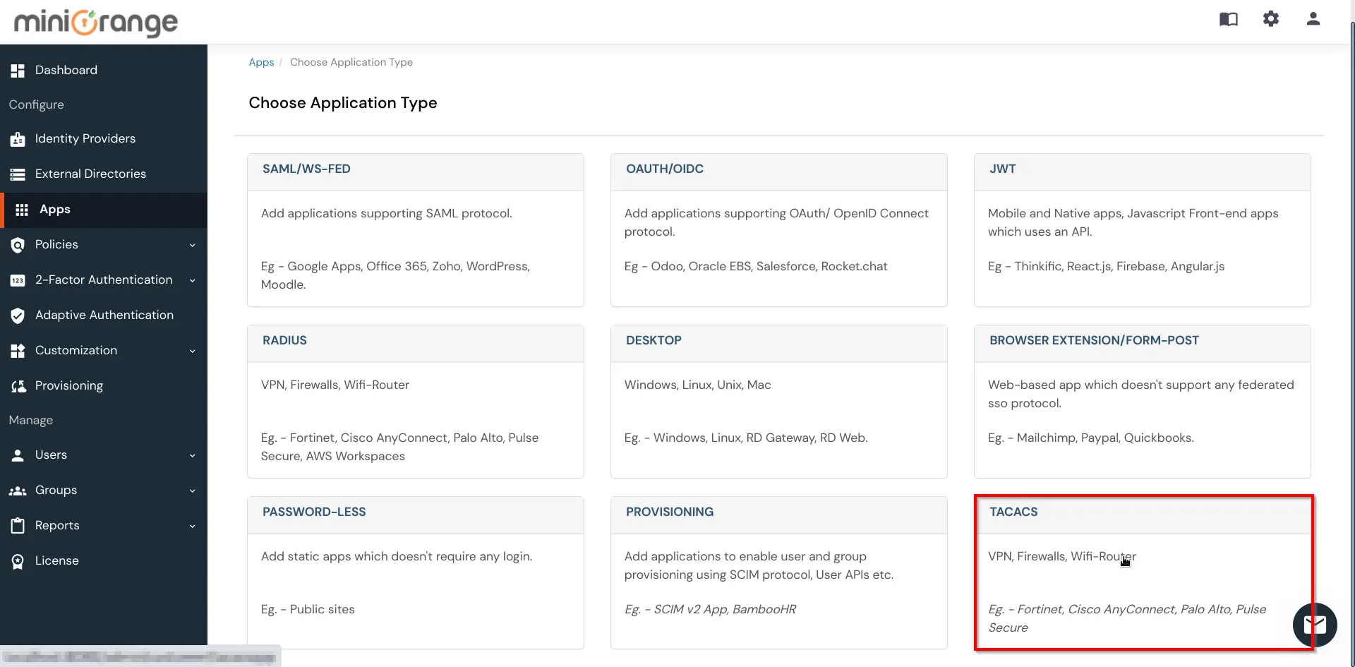 2FA Two-Factor authentication for Cisco Routers and Switches  : Create TACACS Application