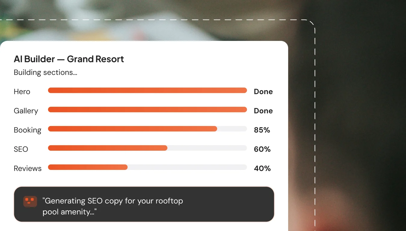 Hospitality Web Hosting AI builder