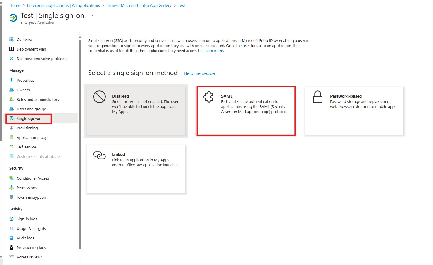 BigCommerce Microsoft Entra ID: Microsoft Entra ID sso Click Single sign-on and select SAML