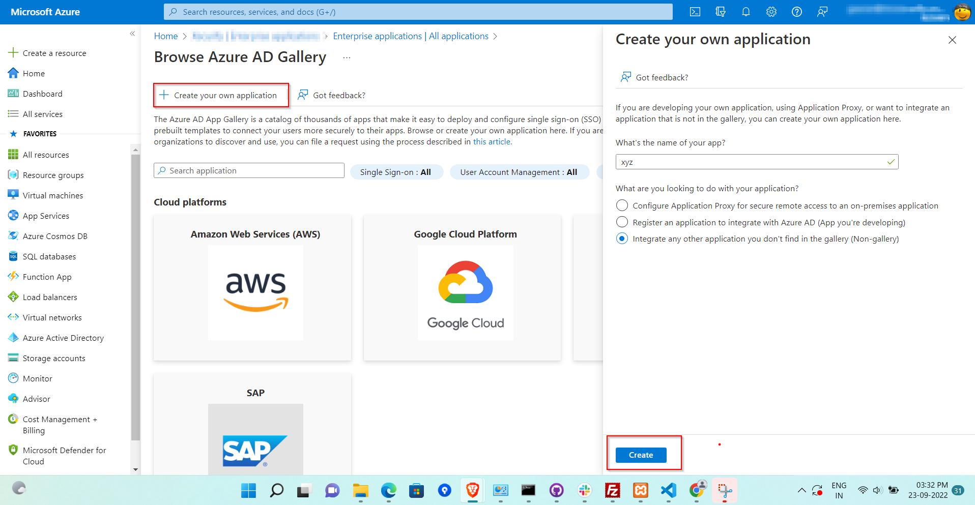 Webflow Azure AD: azure ad sso Non-gallery application