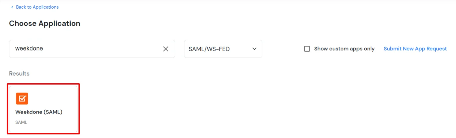 Weekdone Single Sign-On (SSO) manage apps