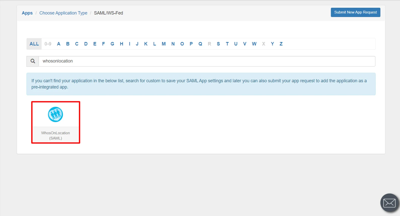 WhosOnLocation Single Sign-On (SSO) manage apps