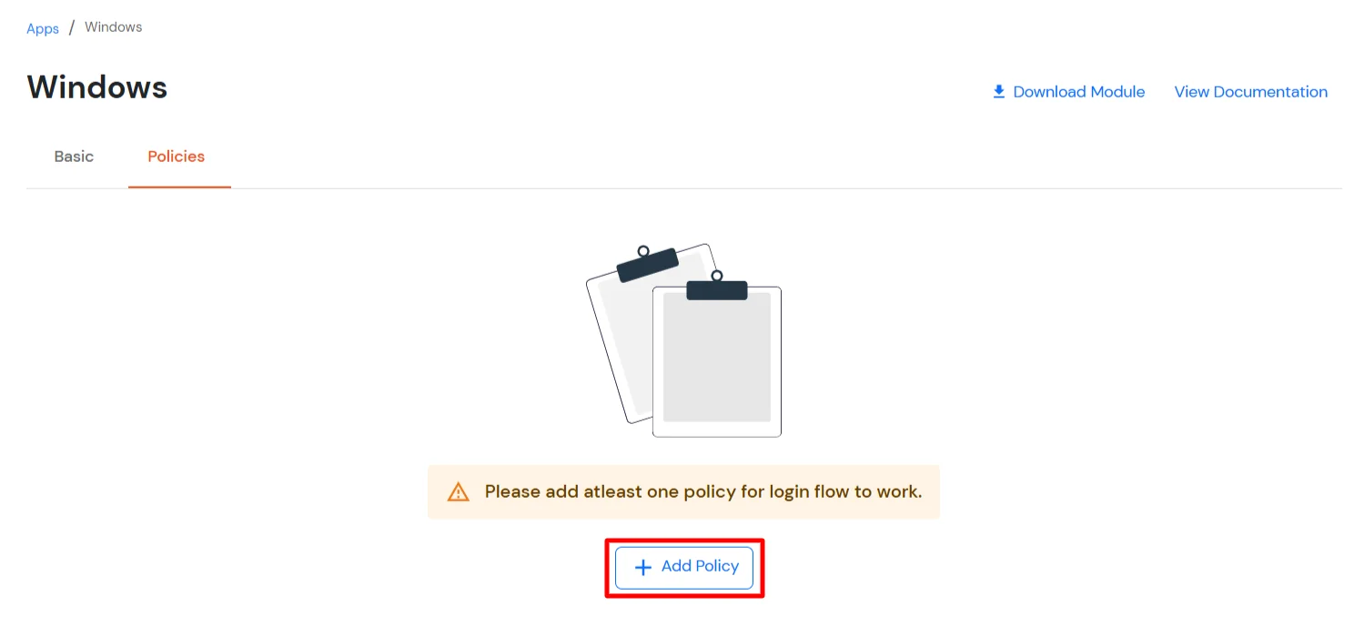 Add Policy as Two-Factor Authentication