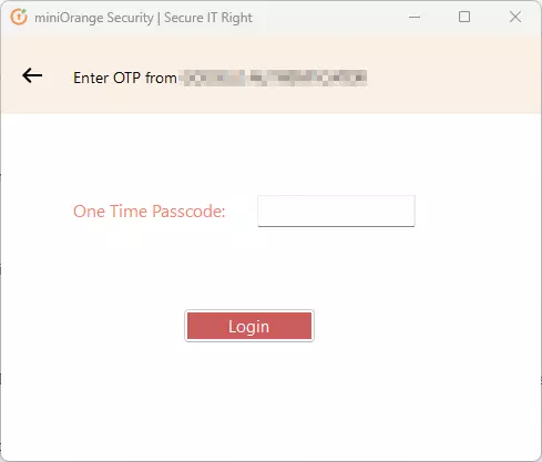 Enter OTP to Confirm Windows MFA setup