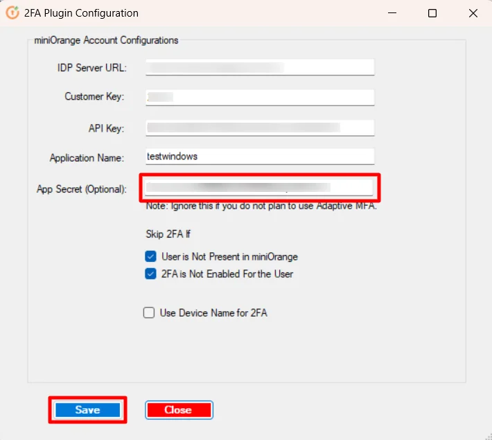 Open 2FA Plugin Configurations Paste App Secret