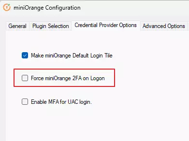 EnForce miniOrange 2FA on every Windows Remote login