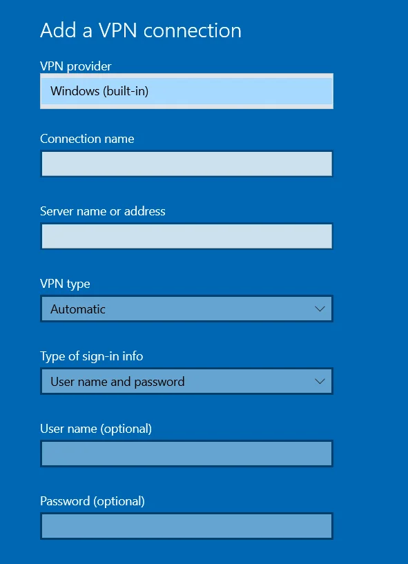 MFA/2FA Two-Factor Authentication for Windows VPN :  Select Windows(Built-in)