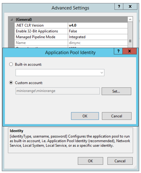 Advanced Setting for Windows Authentication