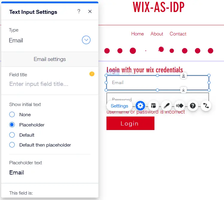 Login with your Wix credentials