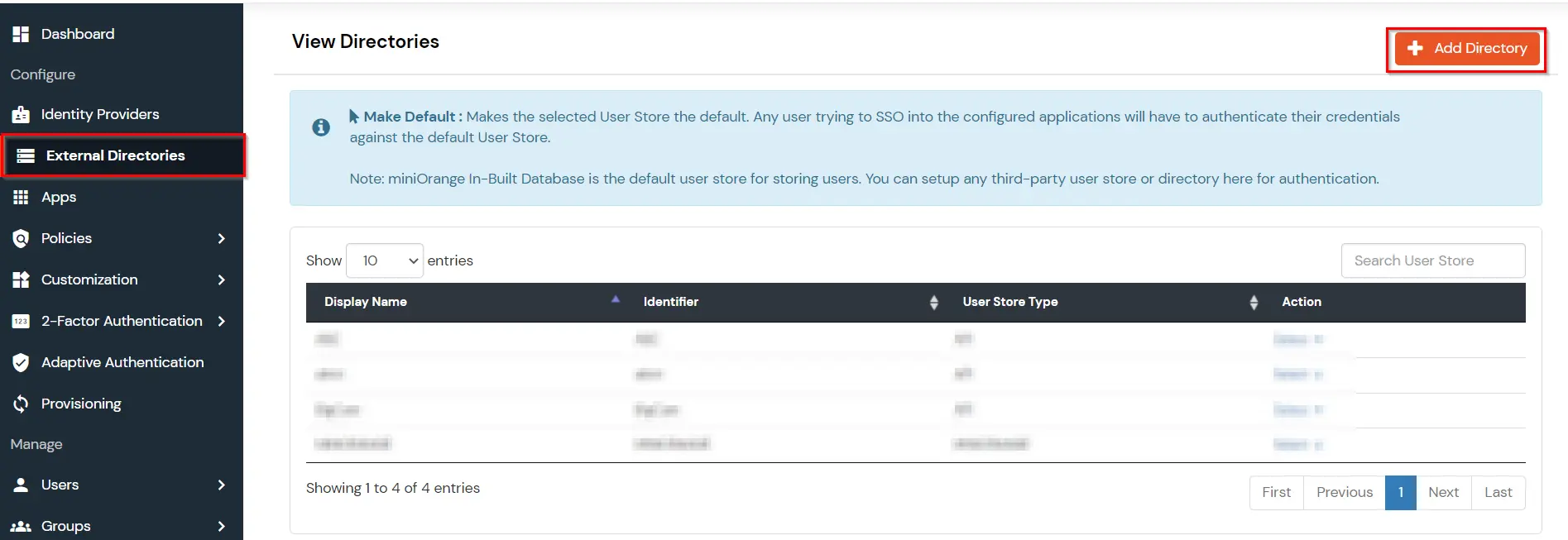 Add User store for MariaDB Authentication