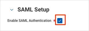Workday Single Sign-On (sso) enable SAML authentication box
