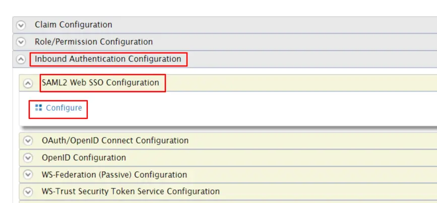 WSO2 SSO: configure saml2 web configuration