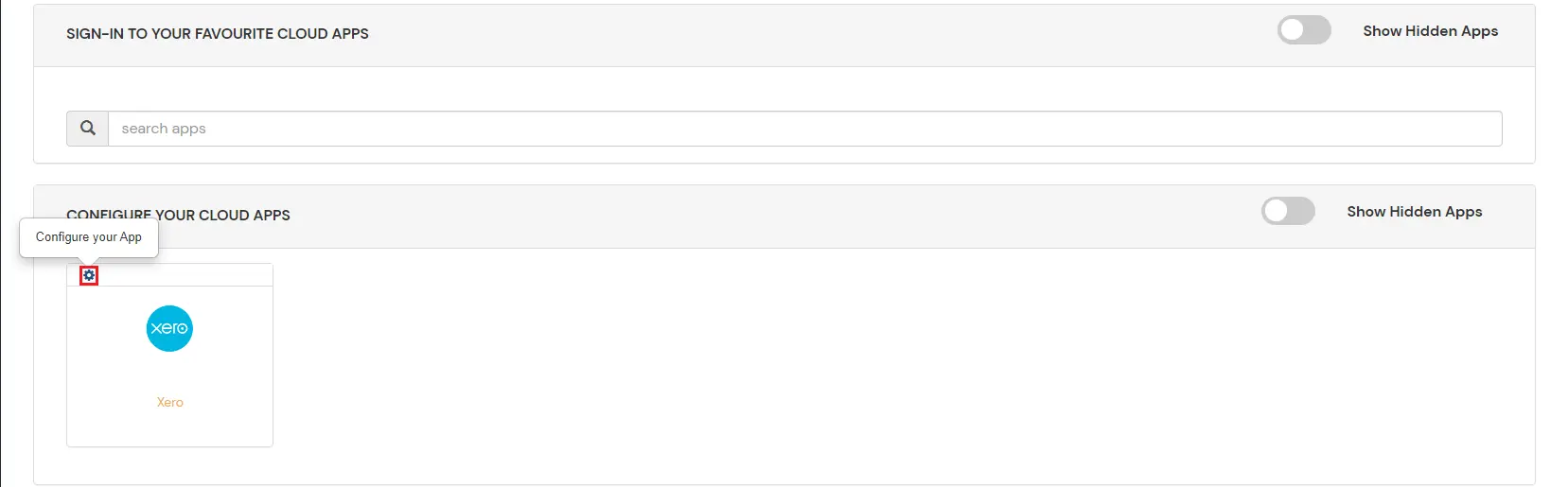 Xero Single Sign On (sso) configure app