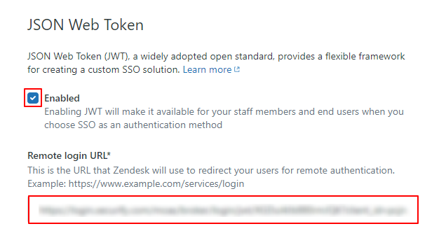 zendesk jwt sso enter configuration details