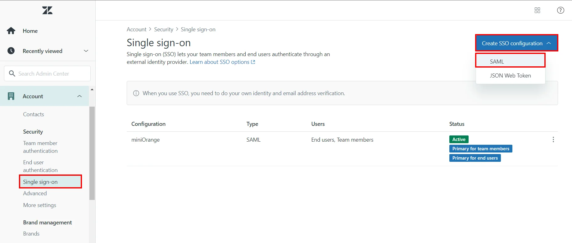 Zendesk enterprise Single Sign On (SSO) admin login