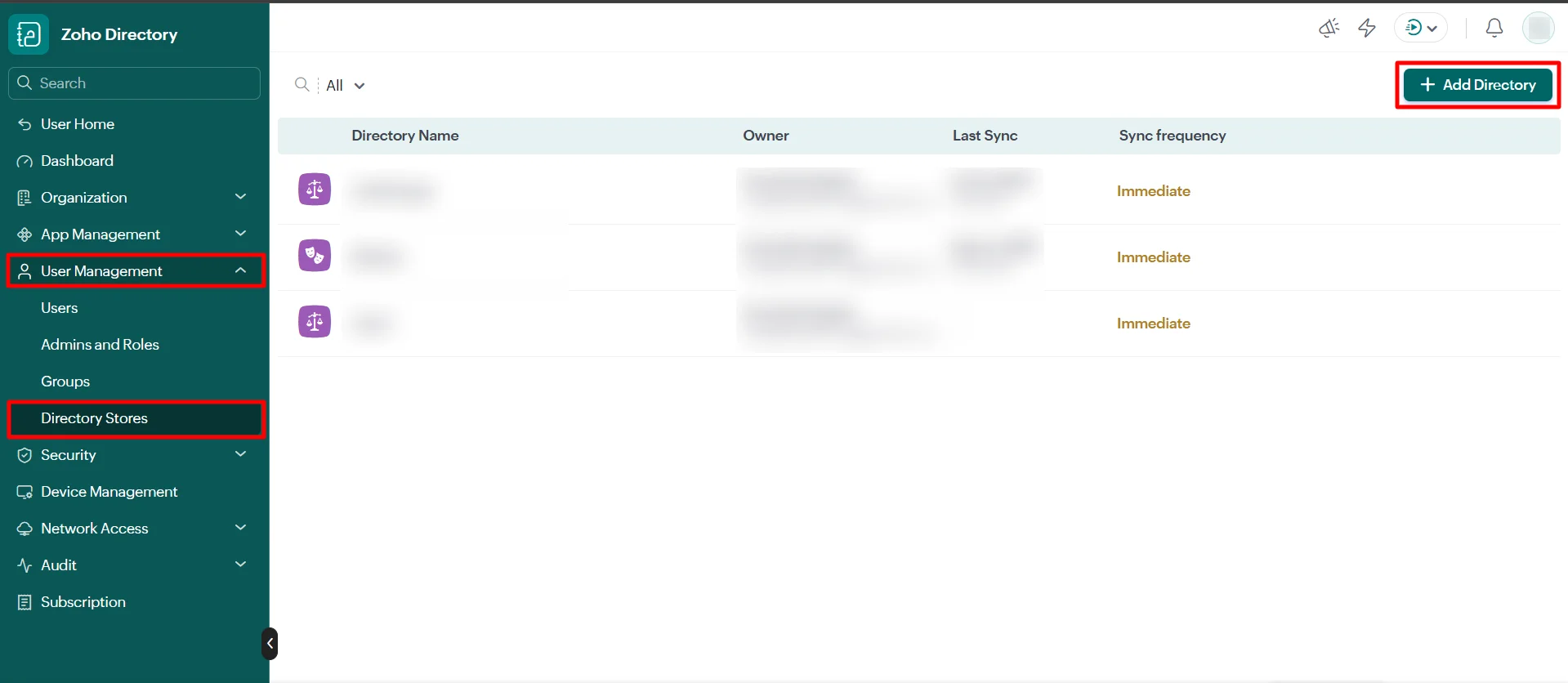 Zoho SCIM Provisioning: Add Directory