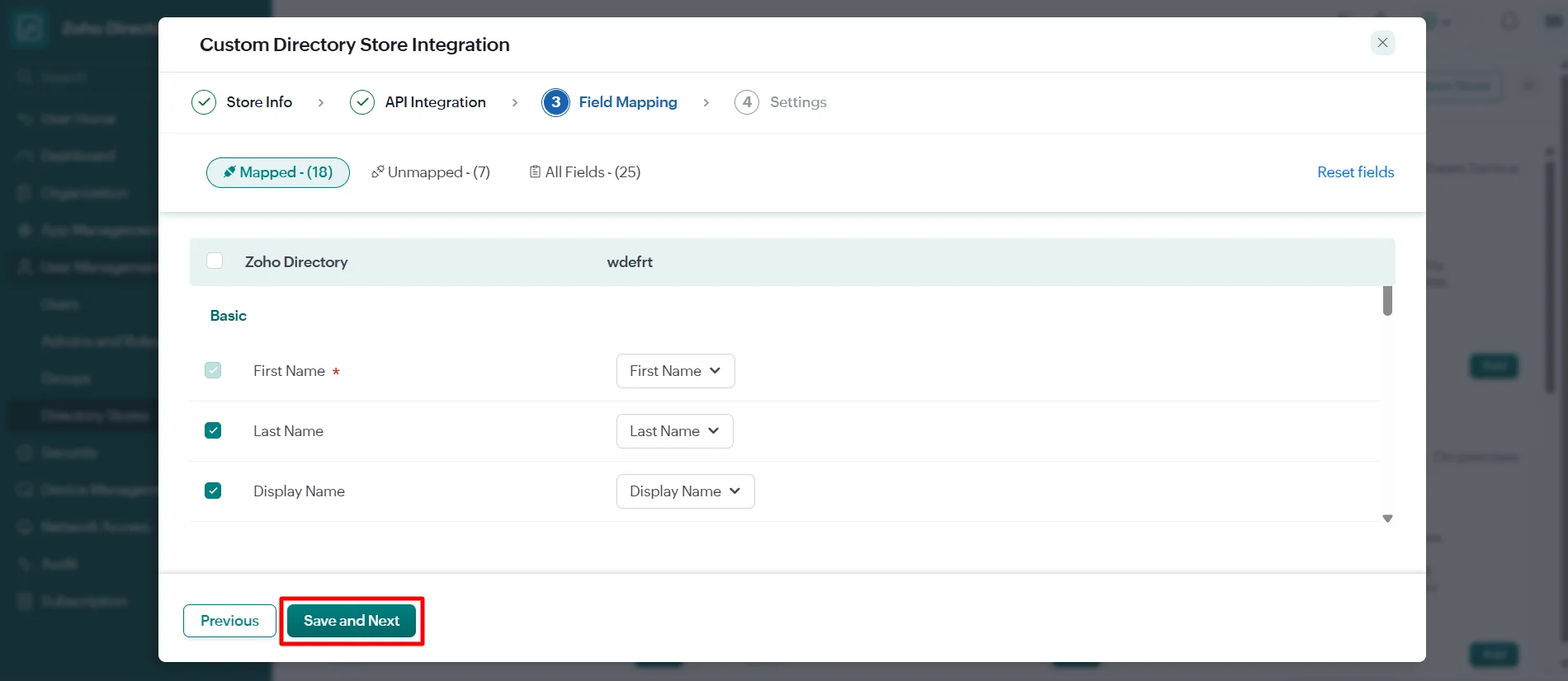Zoho SCIM Provisioning: Field Mapping