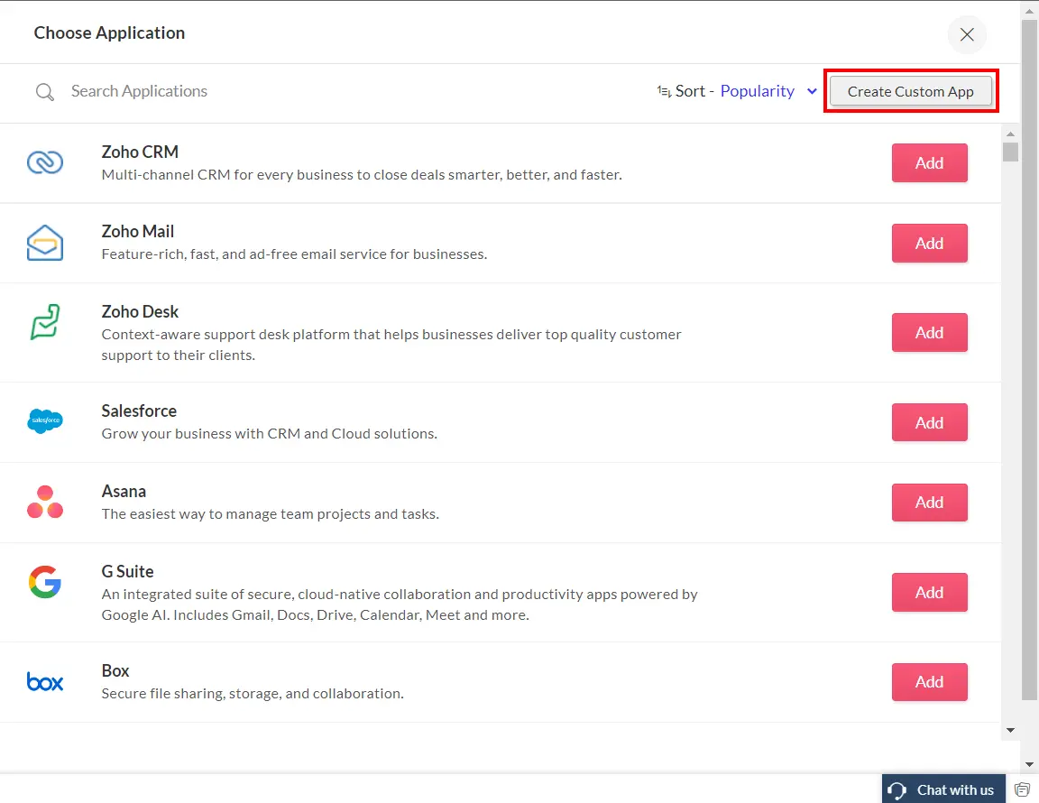 Zoho Single Sign On (SSO) select saml