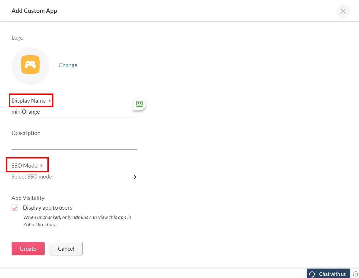 Zoho Single Sign On (SSO) select saml