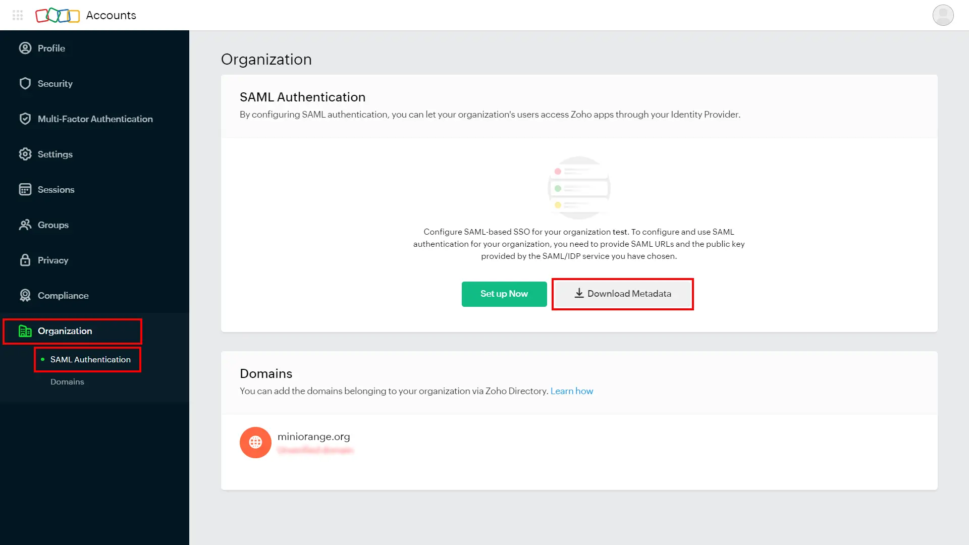 Import Zoho Books metadata