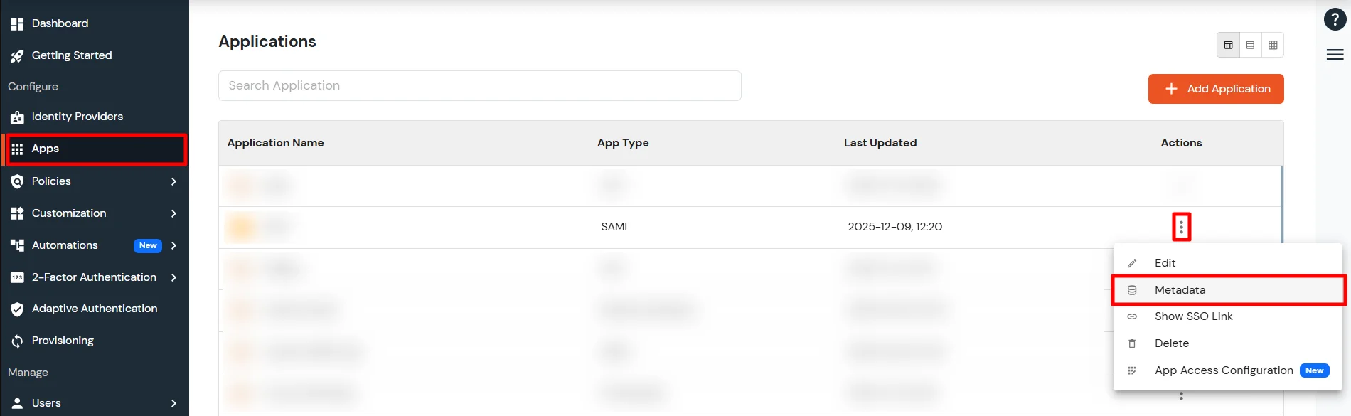 Figma two-factor authentication (2FA) : Go to Metadata link