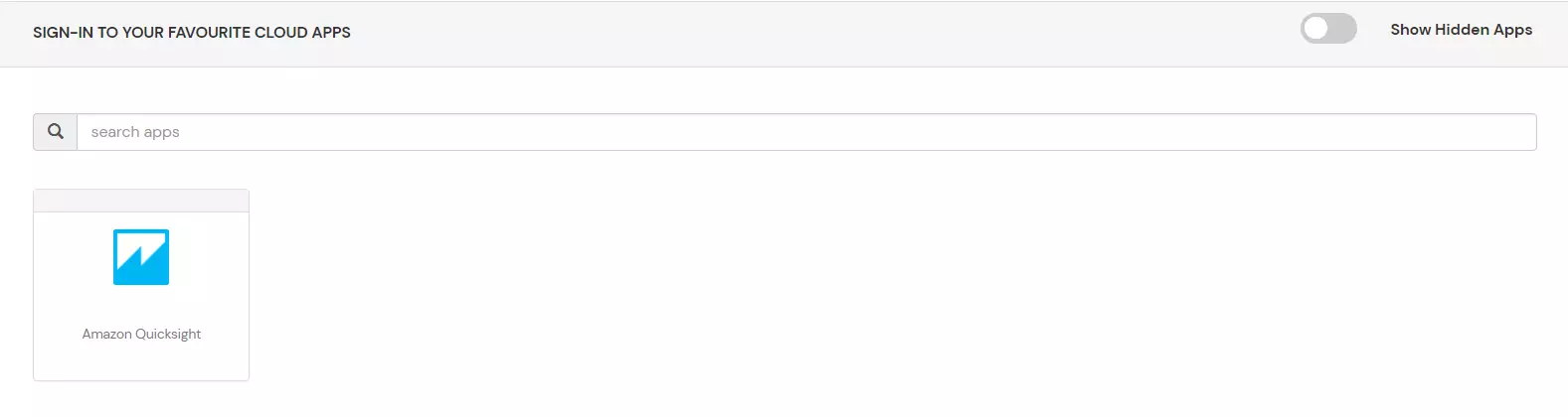 AWS Quicksight Single Sign-On (SSO) manage apps