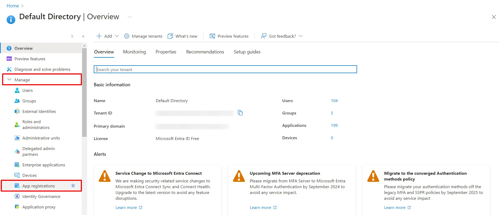 Microsoft Entra ID SAML IDP : Go to Manage > App registrations
