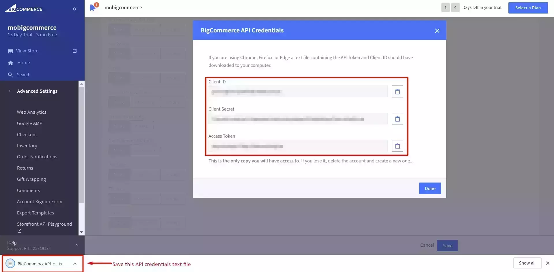 BigCommerce Single Sign-On (SSO): API Credential Download