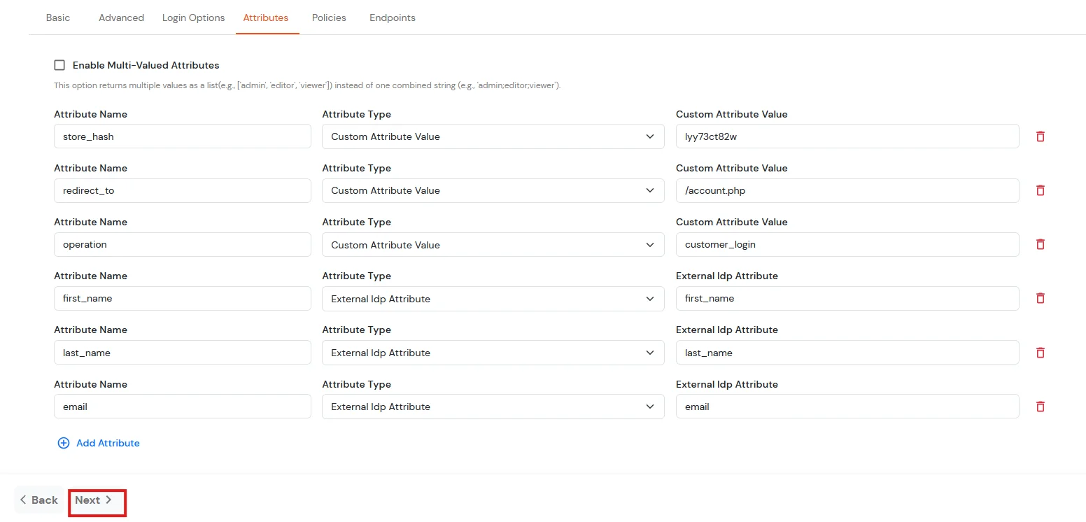 BigCommerce Single Sign-On (SSO): Add custom attributes