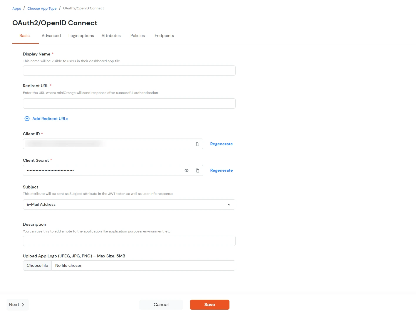miniOrange Identity Platform Admin Handbook: OAuth app details