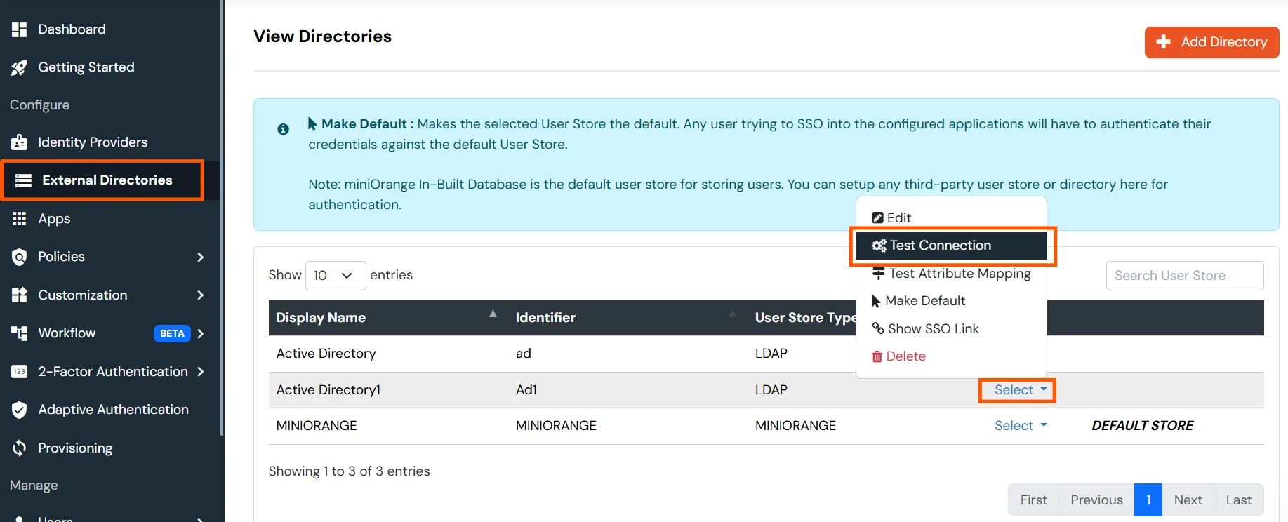 VPN 2FA: Test AD/Ldap connection