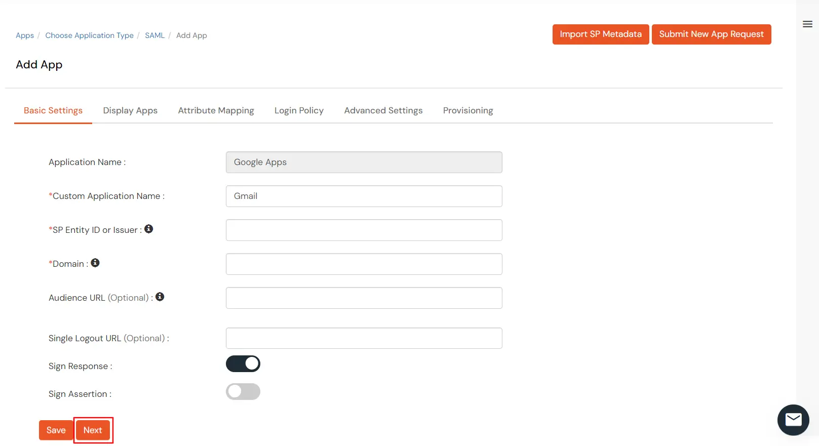 Configure Gmail Single Sign-On (SSO)