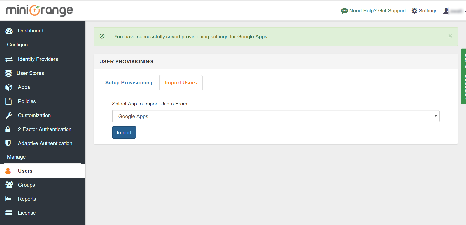 Google Workspace directory integration Import Users