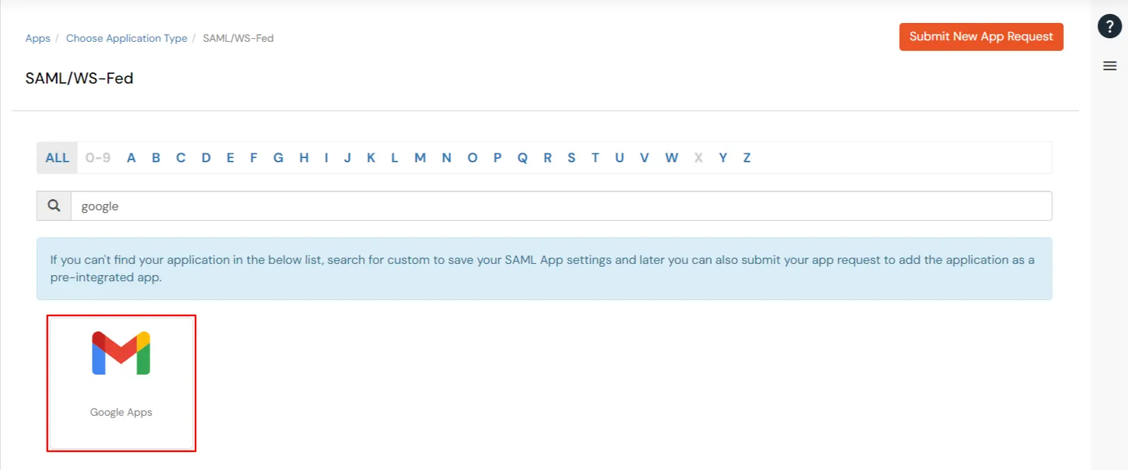 Gmail Single Sign-On (SSO) manage apps